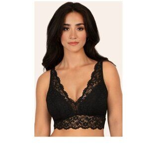 Smart & Sexy Signature Lace Deep V Bralette Size XL- 2 Pack- Black & Beige- NWT